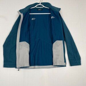 The North Face Womens Green Full Zip Jacket Size L Windbreaker Rain WindWall